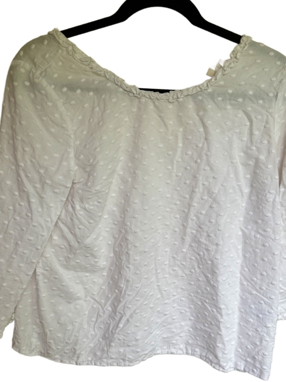 Sezane Swiss Dot Peasant Blouse
